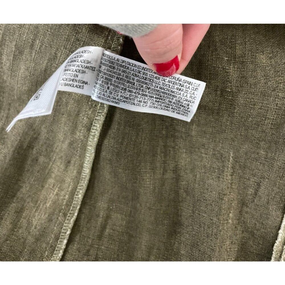 Zara Womens Dress L Green Tie Dye Cotton Blend Maxi Summer 8491/056 NWT - Picture 10 of 16